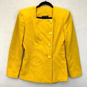 Vintage Yeohlee New York Wool Blazer Jacket Womens Size 6 Yellow USA Old Money